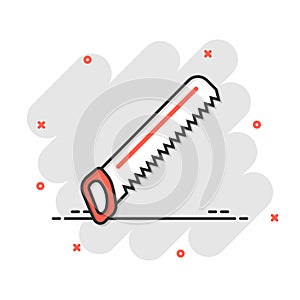 Saw blade icon in flat style. Working tools vector illustration on white isolated background. Hammer business concept