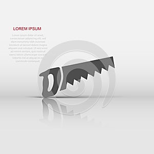 Saw blade icon in flat style. Working tools vector illustration on white isolated background. Hammer business concept