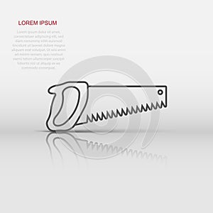 Saw blade icon in flat style. Working tools vector illustration on white isolated background. Hammer business concept