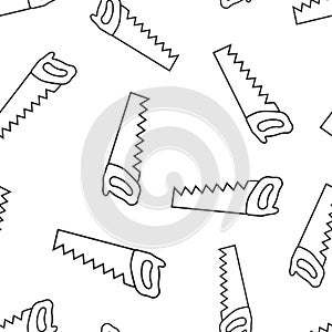 Saw blade icon in flat style. Working tools vector illustration on white isolated background. Hammer seamless pattern business