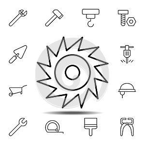 saw, blade icon. Simple thin line, outline vector element of Construction tools icons set for UI and UX, website or mobile