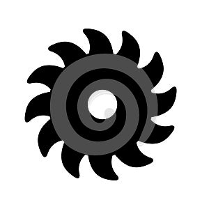 Saw blade icon on white background. flat style. wood saw blade sign