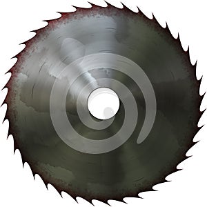 Saw blade on white background.