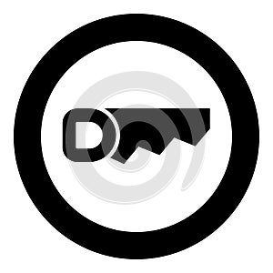 Saw icon in circle round black color vector illustration image solid outline style