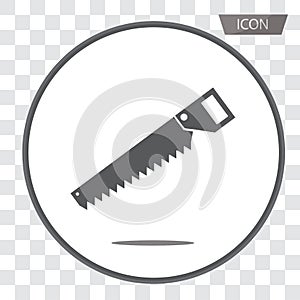 Saw icon vector isolated on background.
