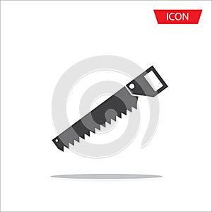 Saw icon vector isolated on white background.