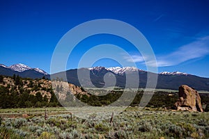 Sawatch Range seen from east of the Arkansas River near Buena Vi photo