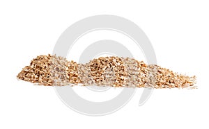 sawdust piled in a pile isoilated on a white background