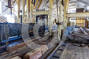 Inside a sawmill