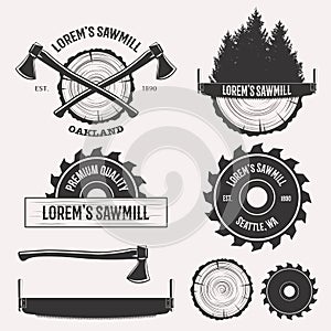 Sawmill logo set