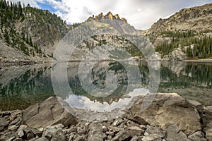 Sawtooth Mountain of Idaho lake reflection