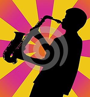 Sax Man Silhouette