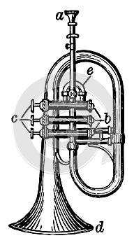 Saxhorn, vintage illustration