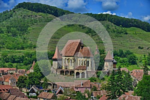 The saxon fortified church from Biertan, Romania photo