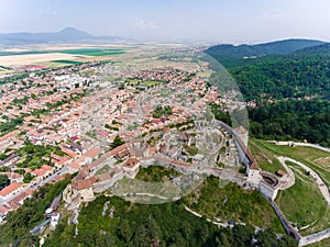 The Saxon fortress Rasnov near Brasov in Transylvania Romania. A