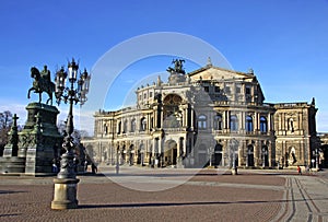 Saxon State Opera house at Theaterplatz in Dresden