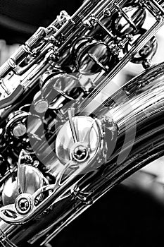 Saxophone. Black and White.