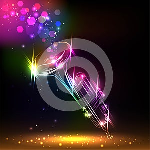 Saxophone and bright sparkle on poster