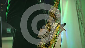 Saxophone classical music instrument Saxophonist with alto sax