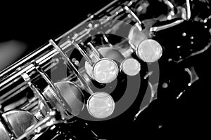 Saxophone detail black and white