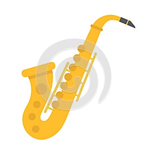 Saxophone flat icon, music and instrument