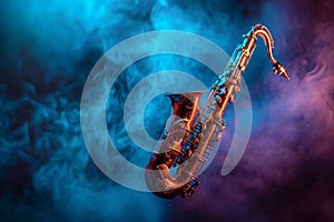 A saxophone instrument for playing jazz music on it
