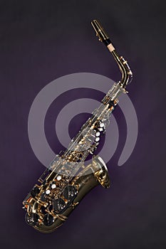 Saxophone Isolated on Purple