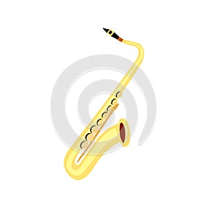 Saxophone isolated on white . music instrument. Vector