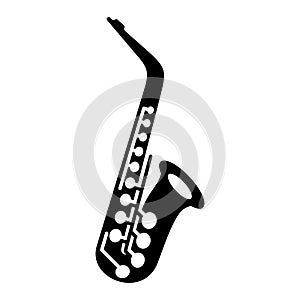 Saxophone logotype music instrument icon symbol vector illustration