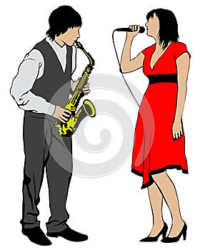 Saxophone and microphone