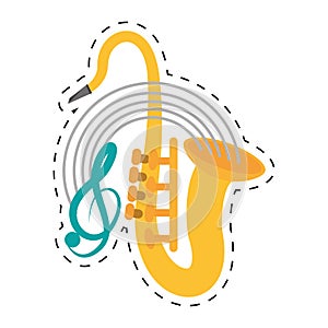 saxophone musical instrument wind dotted line