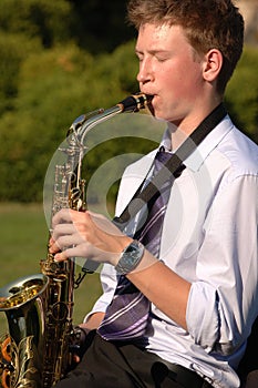 A saxophone player