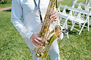 Saxophone player jazz music instrument Saxophonist