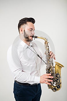 Saxophone Player Saxophonist with Sax