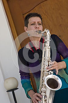 Saxophone playing