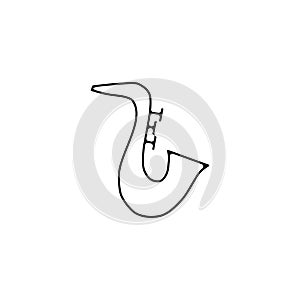 Saxophone thin line icon. Saxophone linear outline icon