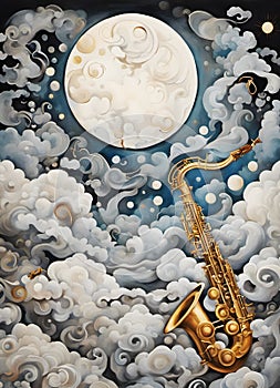 Saxophone under the Full Moon