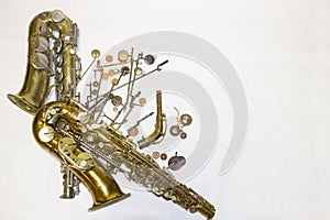 Saxophones, details and pads.