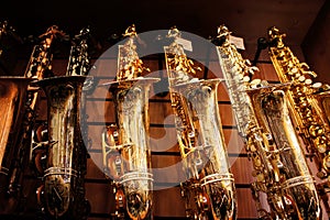Saxophones in store 3