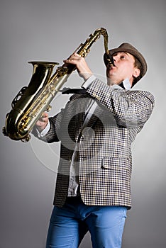 Saxophonist playing