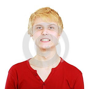 Wildly smiling maniac