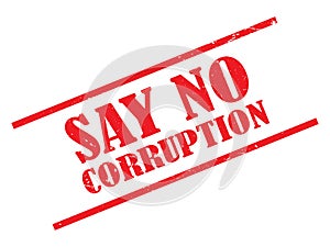 Say no corruption stamp