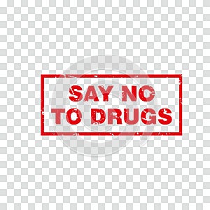 Say no to drugs stamp campaign illustration