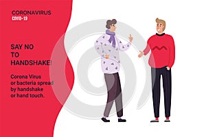 Say No to Handshake! Precautions and prevention of coronavirus disease.