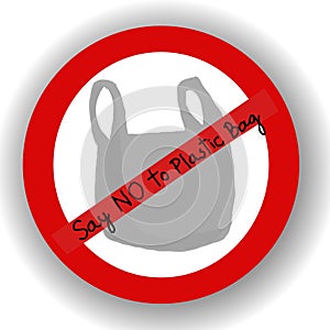 Say no to plastic bag vector.