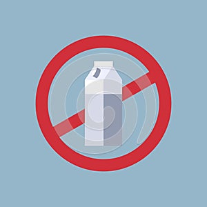 Say no to plastic bottle cardboard package poster pollution recycling ecology problem save the earth concept prohibition