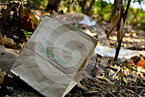 say no to plastic paper bag