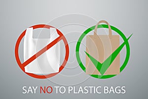 Say no to plastick bags poster