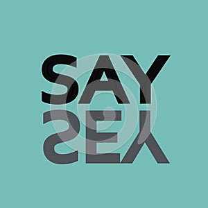 Say yes logo icon on blue background black and grey words