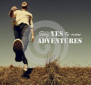 Say yes to new adventures idea - vintage style